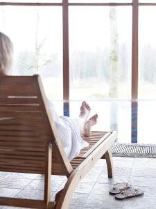 Majutusasutuse Öijared Resort külastajatega peatuv lemmikloom või lemmikloomad
