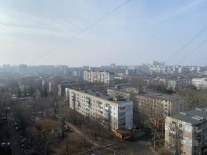 an aerial view of a city with tall buildings at Apartment Danchehko 3b in Chornomorsk