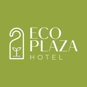 logotipo verde y blanco para el aeco plaza hotel en Eco Plaza Hotel en Salta
