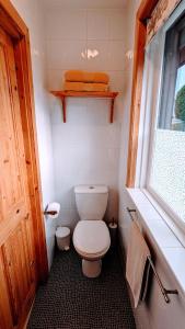 ストラサにあるAn Carraig Log Cabinの小さなバスルーム(トイレ、窓付)が備わります。