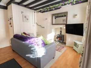 un soggiorno con divano e TV di Northgate Cottage a Holywell