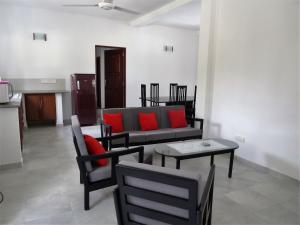 Area soggiorno di Amssler Beach Stay