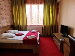 Voodi või voodid majutusasutuse Hotel Olimp toas