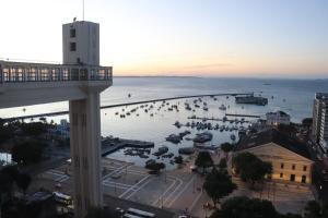 a view of the ocean from the top of a building at Apartamento pelourinho salvador in Salvador
