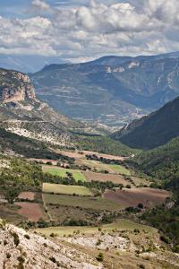 a view of a valley with mountains in the background at Apartaments Cal Borda in Coll de Nargó