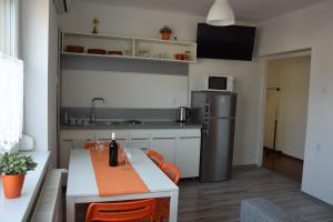 Kuchyň nebo kuchyňský kout v ubytování La Siesta Bogács Apartman