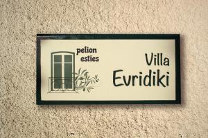 Certifikát, hodnocení, plakát nebo jiný dokument vystavený v ubytování Villa Evridiki by Pelion Esties