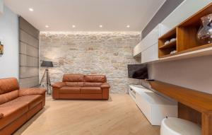 a living room with a couch and a tv at Apartments Tizi Rovinj in Rovinj