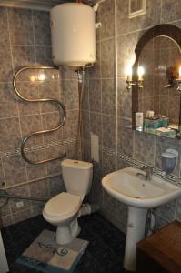 a bathroom with a toilet and a sink at DayFlat Apartments Kremenchug in Kremenchuk