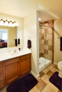 a bathroom with a sink and a shower at 1208_Westmoreland in Colorado Springs