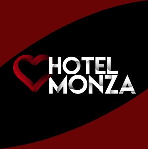 un cœur rouge et les mots hotel mona dans l'établissement Motel Monza (Adult Only), à Santos