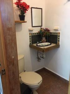 a bathroom with a toilet and a sink at El Rincón de San Agustín Etla in San Agustín Etla