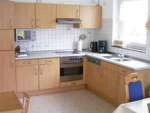 Kuchyň nebo kuchyňský kout v ubytování Ferienhaus und Ferienwohnung Knappstein