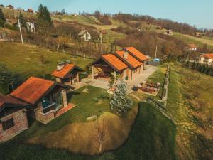 an aerial view of a house with a yard at Vila Cherry in Tuheljske Toplice