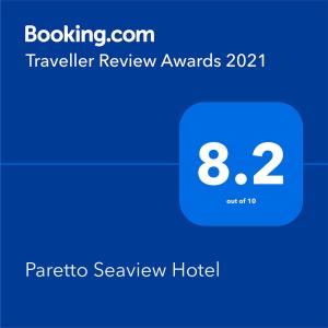 a screenshot of a phone with the number at Paretto Seaview Hotel in Pantai Cenang