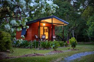 a small cabin in the middle of a yard at Cape Trib Farm in Cape Tribulation