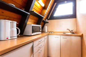 Kuchyň nebo kuchyňský kout v ubytování Ferienwohnpark Immenstaad am Bodensee Nurdachhaus Typ 7 ND 46 + 3 fotografie