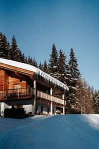 阿維蘭奧的住宿－Karlshütte，小木屋,地面上积雪