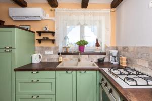 Kuchyň nebo kuchyňský kout v ubytování Apartman Lidija