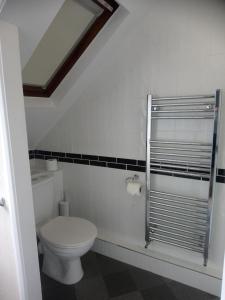 a bathroom with a toilet and a mirror at Cranmore Guest House in Torquay +21 photos