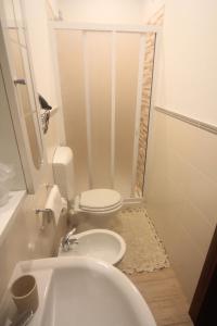 a small bathroom with a toilet and a sink at Vernazza Vacation 2 in Vernazza