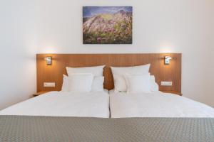 Un pat sau paturi într-o cameră la Hotel Elysee