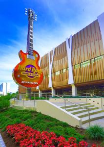 a large guitar in front of a large building at Hard Rock Hotel & Casino Atlantic City in Atlantic City
