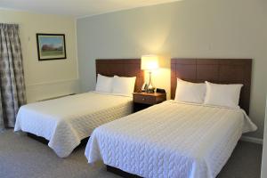 ein Hotelzimmer mit 2 Betten und einer Lampe in der Unterkunft Shenvalee Golf Resort in New Market