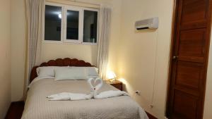 Postel nebo postele na pokoji v ubytování Hostal El Peregrino