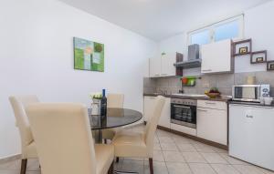 Kuchyň nebo kuchyňský kout v ubytování Apartments Dobrec