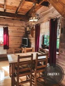 Televízia a/alebo spoločenská miestnosť v ubytovaní Chata Starych Znajomych