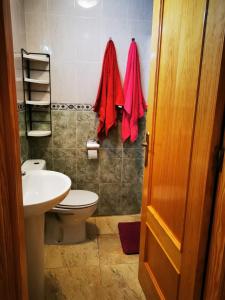 ein Bad mit einem WC und einem Waschbecken in der Unterkunft Rihuete in Puerto de Mazarrón