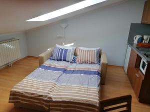 ein Schlafzimmer mit einem Bett in einem Zimmer in der Unterkunft Studio Villa Park 408 in Borowez