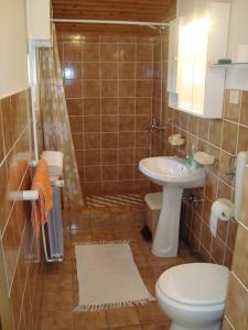 a bathroom with a toilet and a sink at Studio apartman in Omišalj