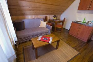a living room with a couch and a table at Apartments Peaks in Žabljak