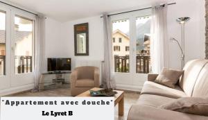 พื้นที่นั่งเล่นของ 2 Appartements à Chamonix centre ville, vue Mont-Blanc, Lyret ou Morgane