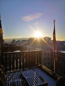 a view from a balcony overlooking the ocean at First Hotel Millennium in Oslo