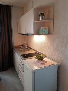 una cucina con lavandino e piano di lavoro di Apartment Aduro a Šibenik