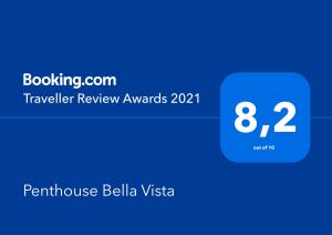 Certifikát, hodnocení, plakát nebo jiný dokument vystavený v ubytování Penthouse Bella Vista