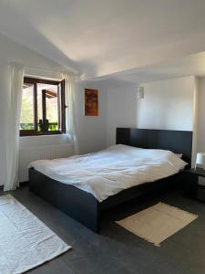 - une chambre avec un grand lit et une fenêtre dans l'établissement AVA, à Sinaia