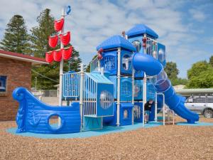 a blue playground with a blue slide at BIG4 Tasman Holiday Parks - Warrnambool in Warrnambool