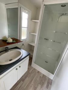 A bathroom at Jura mobile home