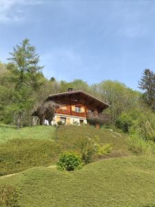 a large house on top of a hill at La marmotte qui papote in Le Grand-Bornand