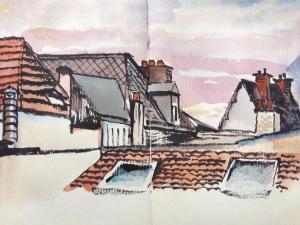um desenho dos telhados de um edifício em La petite vadrouille - coeur urbain d'Epernay em Épernay
