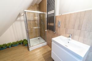 Kúpeľňa v ubytovaní Lawendowe wzgórze Apartamenty