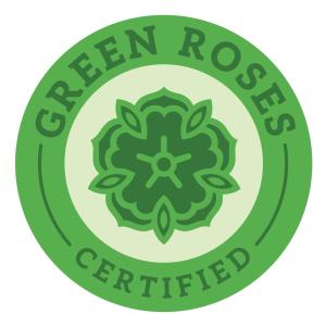 a greenrosis certified logo on a white background at Hostal ROM Familiar in Roses