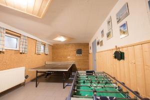 マウテルンドルフにあるFerienwohnungen Schwalbennestの卓球台付きの部屋