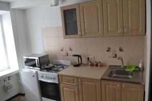 Η κουζίνα ή μικρή κουζίνα στο Apartment Brooklyn in Kamianets-Podilskyi