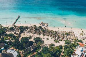 an aerial view of the beach at a resort at Iberostar Selection Hacienda Dominicus in Bayahibe