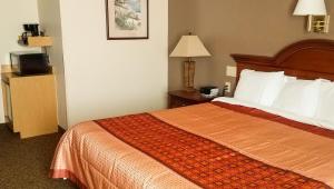 a hotel room with a large bed in a room at Ivey's Motor Lodge in Houlton